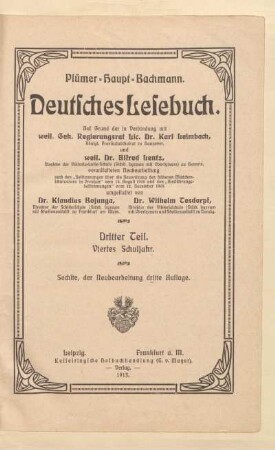 Teil 3 = 4. Schuljahr, [Schülerband]: [Teil 3 = 4. Schuljahr, [Schülerband]]