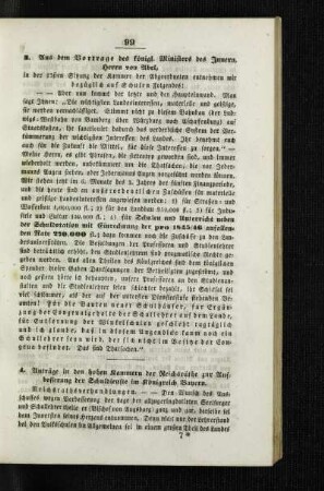 Anträge in den hohen Kammern der Reichsräthe zur Aufbesserung der Schuldienste im Königreich Bayern