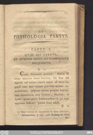 De Physiologia Partus.