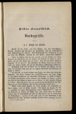 Erstes Hauptstück. Vorbegriffe.