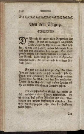Von dem Ehrgeize.
