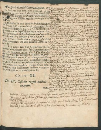 Caput. XI. De IV. Officiis regni aulicis in genere.