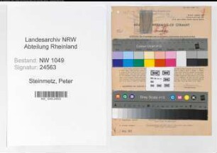 Entnazifizierung Peter Steinmetz , geb. 24.03.1909 (Bahninspektor)