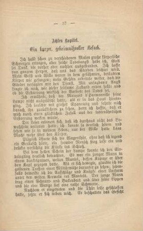 Achtes Kapitel. Ein kurzer, geheimnißvoller Besuch