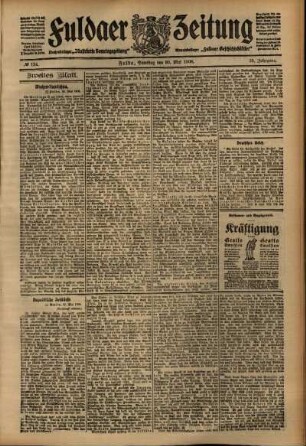 Zweite Ausgabe vom Samstag, den 30. Mai 1908.