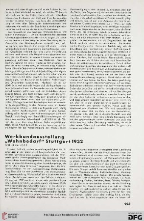 7: Werkbundausstellung "Wohnbedarf" Stuttgart 1932