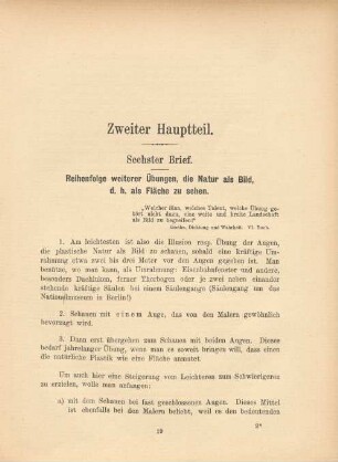 Zweiter Hauptteil. Sechster Brief. Siebenter Brief