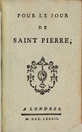 Pour le Jour de Saint Pierre