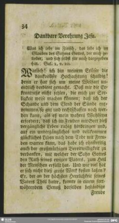 Dankbare Verehrung Jesu