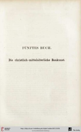 Fünftes Buch: Die christlich-mittelalterliche Baukunst