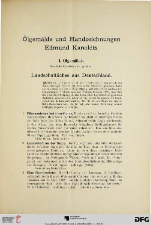 I. Olgemälde (Nr. 1-125)
