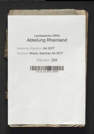 Inventare der Moersischen Mühlen und übrigen Domänengebäude