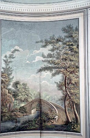 Waldlandschaft mit Flußbrücke