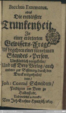 Bacchus exarmatus oder die entblösste Trunkenheit