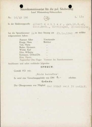 Kohler, Albert