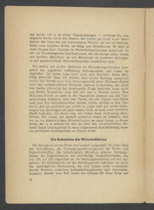 Die Symptome der Wirtschaftskrise