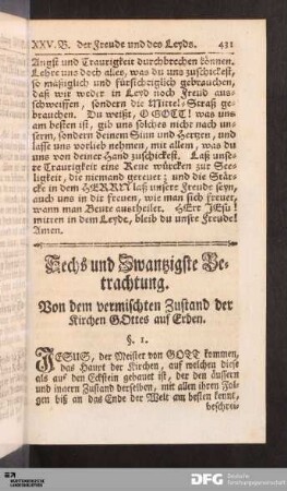 Sechs und Zwanzigste Betrachtung.