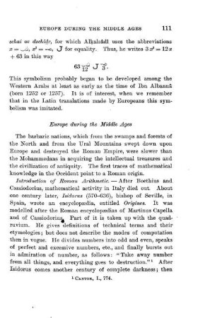 Introduction of Roman Arithmetic.