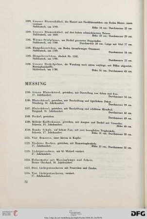 Messing (Nr. 1105-1129)