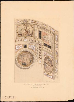 Palazzo Grimani S. Maria Formosa, Venedig: Steigendes Tonnengewölbe im Treppenhaus (Untersicht)