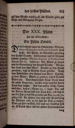 Der XXX. Psalm [...].
