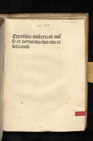 Expositio mysteriorum missae