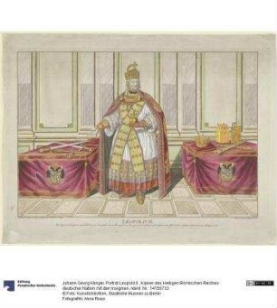 Porträt Leopold II., Kaiser des Heiligen Römischen Reiches deutscher Nation mit den Insignien