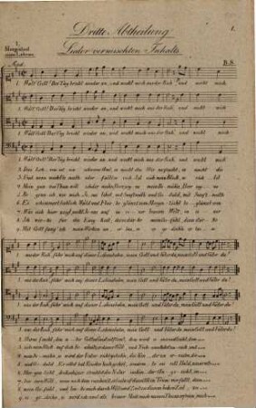 Vierstimmige Lieder mit Begleitung der Orgel : zum Gebrauche der Praeparanden des K. b. Schullehrer Seminars in Dilingen, 3. 1828. - II, 36 S.