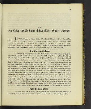 Ueber den Anbau und die Cultur einiger eßbarer Garten-Gewächse.