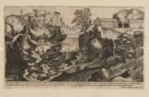 Wasserfall des Aniene bei Tivoli (Nr. 40 der Folge "Vestigi delle antichità di Roma ...")