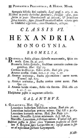 Classis VI. Hexandria Monogynia