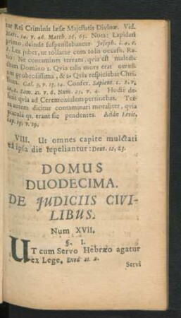 Domus Duodecima. De Iudiciis Civilibus.