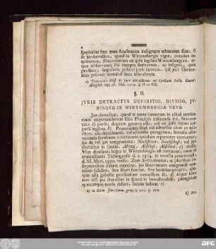 §. II. Iuris Detractus Definitio, Divisio, Iurisque In Wirtembergia Usus.