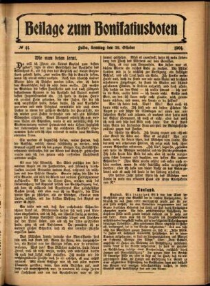 Zweite Ausgabe vom Sonntag, den 30. Oktober 1904.