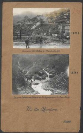 Deutsche Artillerie vor Cividale im Hintergrund ehem. ital. Lager