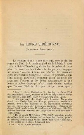 La jeune Sibérienne : Zum Schul- und Privatgebrauch herausgg. von J. Bauer und Th. Link. Mit Questionnaire und Karte