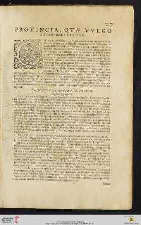Provincia, quae vvlgo La Provence dicitur