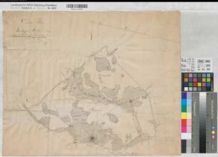 Milte (Warendorf) Markengründe im Kirchspiel Milte mit Vinnenberg 1828 ca 1 : 20 000 48 x 59 kol. Zeichnung Ohm, Geometer KSM Nr. 365