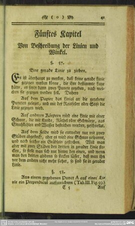 Fünftes Kapitel Von Beschreibung der Linien und Winkel