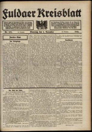 Zweite Ausgabe vom Samstag, den 02. November 1912.