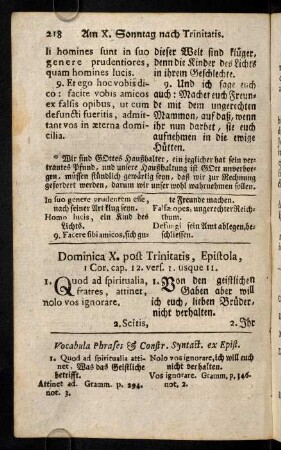 218-229, Am X. Sonntag nach Trinitatis; Am XI. Sonntag nach Trinitatis