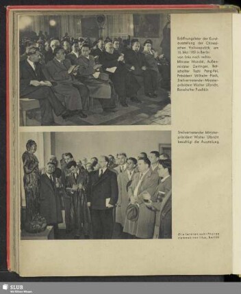 Eröffnungsfeier der Kunstausstellung der Chinesischen Volksrepublik am 15. Mai 1951 in Berlin - Stellvertretender Ministerpräsident Walter Ulbricht besichtigt die Ausstellung