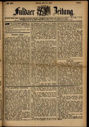 Ausgabe vom Freitag, den 24. Juli 1885.