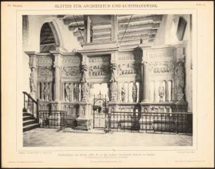 Reformierte Kirche, Emden: Ansicht Grabmal des Grafen Enno II (aus: Blätter für Architektur und Kunsthandwerk, 15. Jg., 1902, Tafel 67)