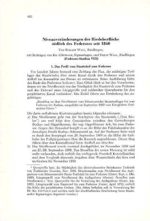 Niveauveränderungen der Riedoberfläche südlich des Federsees seit 1860 (Federsee-Studien VIII)