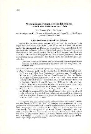 Niveauveränderungen der Riedoberfläche südlich des Federsees seit 1860 (Federsee-Studien VIII)