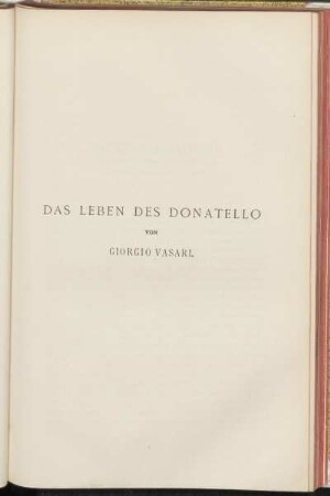 Das Leben des Donatello