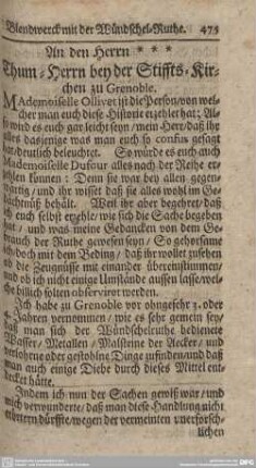 An den Herrn ... Thum-Herrn bey der Stiffts-Kirchen zu Grenoble.