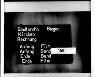 Kirchenrechnung der Stadt Siegen der Kirchmeister Johannis Flender
