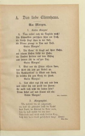 A. Das liebe Elternhaus